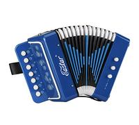 Eastar Jouet Accordéon 10 Touches Bouton Instrument des Lumières pour Enfants, Accordéon Léger Entièrement Fonctionnel pour Garçons et Filles, Bleu