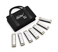 Eastar Major Blues Harmonica Sets 7 Keys Diatonic in Key of C D E F G A Bb for Adults Beginners Students Kids 7-Pack, Carrying Case, Cleaning Cloth