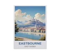 Eastbourne East Sussex Vintage Travel Poster，Jigsaw Puzzles 1000 Pieces for Adults, Classic Puzzle Kids Puzzle Challenging and Difficult Puzzles for Adults and Teens（38x52cm）-CQ13