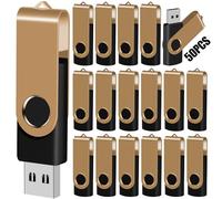 EASTBULL Lot de 50 clés USB 2.0 Doré 8 Go