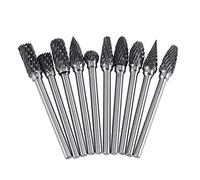 Eastbuy Fraise pour Acier - Jeu de Fraises rotatives en Acier au carbure de tungstène 10pcs, Tige de 3mm, diamètre de Coupe de 6mm, Coupe Double