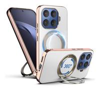 Eastcoo Coque magnétique pour Xiaomi 17T Pro, dos en cuir de luxe avec support, support réglable à 360°, résistant aux chocs selon la norme militaire, compatible avec MagSafe, pour homme et femme