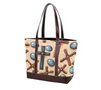 Easter Art Cross-1134 Grand sac à main en cuir délavé doux pour femme, Multicolore 09, 33.8x12x31cm/13.3x4.7x12.2 in
