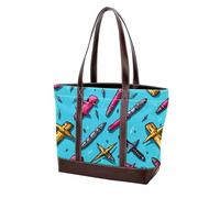 Easter Art Cross-1167 Grand sac à main en cuir délavé doux pour femme, Multicolore 03, 33.8x12x31cm/13.3x4.7x12.2 in