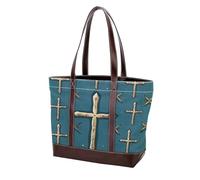 Easter Art Cross-1167 Grand sac à main en cuir délavé doux pour femme, Multicolore 06, 33.8x12x31cm/13.3x4.7x12.2 in