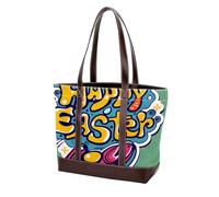 Easter Art Cross-1167 Grand sac à main en cuir délavé doux pour femme, Multicolore 10, 33.8x12x31cm/13.3x4.7x12.2 in
