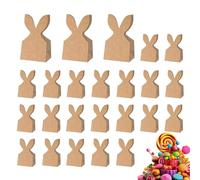 Easter Bags for Kids, 24 Piece Paper Bunny Ears Treat Bags, Reusable Candy Wrap Party Favors, Fun Goodie Bag for Birthday Holiday Celebration, Chocolate Cake Dessert and Toy Treats
