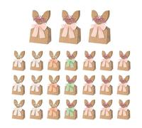 Easter Bags for Kids - 24 pièces rustiques en papier Bunny Ears, réutilisable Candy Wrap | Cute Holiday Party Favor Bags Design, Perfect DIY Craft Snack Cookie Chocolate Cake Holder for Boys Girls