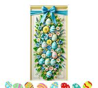 Easter Banner Door Sign | 35 X 70 Inch Cute Waterproof Happy Easter Backdrop, Front Door Hanging Decor For Office Classroom Farmhouse Porch Entryway Yard Garden Spring Party