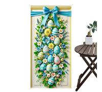 Easter Banner Door Sign | 35 x 70 pouces Cute Waterproof Happy Easter Backdrop, Front Door Hanging Decor For Office Classroom Farmhouse Porch Entryway Yard Garden Spring Party