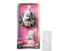 Easter Banners - Hanging Decoration for Holiday Parties | Printed Fabric with Reinforced Grommets, Reusable Wall Display Sign, Seasonal Celebration Backdrop, Garden Décor for Festive Decor Accent