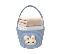 Easter Basket For Kids - Cotton Rope 23x18x16cm | Small Easter Bunny Basket With Handle | Kids Shopping Bag Perfect For Egg Toys Hunts Party Boys Girls