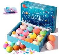Easter Bath Bombs with Surprise Inside,12 Pack Fizzy Bubble Bath Gift Set,Ocean Theme Bath Fizzies,Natural Sea Salt Color Changing Spa Bath Balls,Gift for Boys Girls (Ocean Animal Set-A)