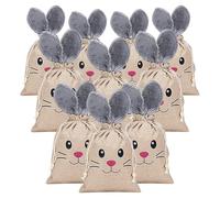Easter Bunny Bags With Drawstring - Bunny Candy Pouch | Festive Treat Wrapping Bags - For Boys Girls Spring Party Basket Stuffer Family Gathering Wedding Chocolate Handicrafts Shops Office