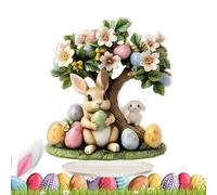 Easter Bunny Decor - 2D Flat Acrylic Easter Egg Tree Table Decoration -Exquisite Workmanship Holiday Animal Statue, 20cm/7.87inch Easterr Bunny Desktop Ornament For Living Room, Bedroom, Dining Room