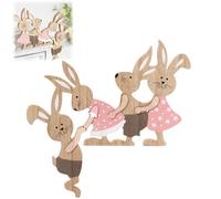 Easter Bunny Door Corner Sign Decor,Tabletop Rabbit Teeter Totter Decoration Sign,Funny Wooden Bunny Ornament,Multifunction Windows Walls Hanging Decorations Props Gifts (Style A)