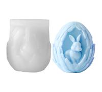 Easter Bunny Egg Candle Mold for Crafts - Durable Nonstick Tray, Creative Soap Resin Plaster Form for Seasonal DIY Designs, Cute Festive Shape Maker | Holiday Party Favor Kids Adult Activities