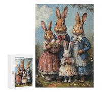 Easter Bunny Family Portrait Puzzle 1000 Pièces Educa Jouet en Bois Cadeau Unique Décoration Intérieure Jeu Éducatif Challenge Toy Adultes Et Enfants À Partir De 14 Ans 300 PCS