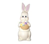 Easter Bunny Figurine Decor - Resin Cute Spring Ornament, Weatherproof Rabbit Statue | Decorative Holiday Display Accent Small Figurines Collection Pieces, Home Bedroom Living Room Office Outdoor Gard