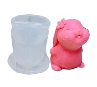 Easter Bunny Mold - 3D Silicone Rabbit for Candle Candy Crafts | 7.1x6cm Compact Size, Flexible Non Stick Design, Holiday Decoration Use, Clay Craft Projects, Family Gathering Fun, Cute Spring