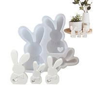 Easter Bunny Mold - Resin Candle Tool, Hollow Heart Plaster Casting Frame, 3D Silicone Animal Sculpture, Artistic Wax Making Supplies, Decorative Statuette Accessory for Wedding Home Table