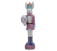 Easter Bunny Nutcracker Figurine, Resin Colorful Rabbit Soldier Figurine, Traditional Holiday Decoration, Mantel Shelf Display, Spring Home Accessory, Suitable for Entryway Living Room Kitchen Bedroom