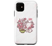 Easter Bunny Pink Sakura Flower Cute Japanese Cherry Blossom Coque pour iPhone 11
