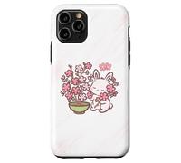 Easter Bunny Pink Sakura Flower Cute Japanese Cherry Blossom Coque pour iPhone 11 Pro