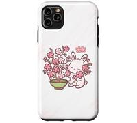 Easter Bunny Pink Sakura Flower Cute Japanese Cherry Blossom Coque pour iPhone 11 Pro Max