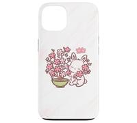 Easter Bunny Pink Sakura Flower Cute Japanese Cherry Blossom Coque pour iPhone 13