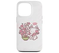 Easter Bunny Pink Sakura Flower Cute Japanese Cherry Blossom Coque pour iPhone 13 Pro