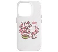 Easter Bunny Pink Sakura Flower Cute Japanese Cherry Blossom Coque pour iPhone 14 Pro