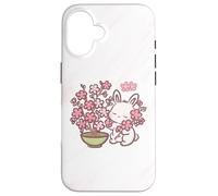 Easter Bunny Pink Sakura Flower Cute Japanese Cherry Blossom Coque pour iPhone 16