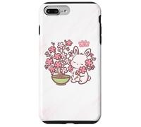 Easter Bunny Pink Sakura Flower Cute Japanese Cherry Blossom Coque pour iPhone 7 Plus/8 Plus