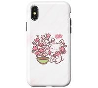 Easter Bunny Pink Sakura Flower Cute Japanese Cherry Blossom Coque pour iPhone X/XS