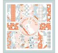 Easter Bunny Scrapbook Paper: Blue and Orange Rabbit Craft Paper Pad For Scrapbooking, Mixed Media, Decoupage, Junk Journals & Paper Crafts; 8.5 x 8.5"