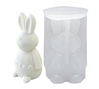 Easter Bunny Silicone Candle Mold - 7x5.7x12.2cm Easy Release Mould for DIY Resin Soap Chocolate Cake Pudding Candy Plaster Concrete Crafts, Flexible Non Stick Mold | for Home Baking Holiday Crafting