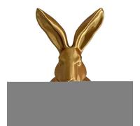 Easter Bunny Statue - Gold Rabbit Figurine Ornament, Luxe Spring Holiday Accent, Bunny Sculpture | Charming Home Decor for Desk Shelf Dining Table Mantel Entryway Party Display Festive Tablet