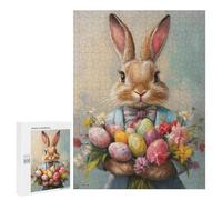 Easter Bunny with Eggs and Flowers Puzzle 500 Pièces Educa Jouet en Bois Cadeau Unique Décoration Intérieure Jeu Éducatif Challenge Toy Adultes Et Enfants À Partir De 14 Ans 500 PCS