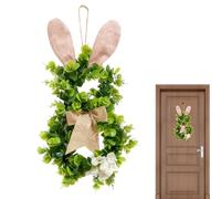 Easter Bunny Wreath, Artificial Garland Farmhouse Decorations, Rabbit Wreath for Front Door, for Wall Farmhouse Holiday Party Garage House Porch Kitchen Outdoor Wedding