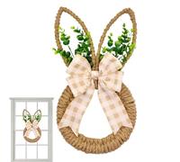 Easter Bunny Wreath - Rope Iron 45 cm, corde de forme de lapin, Bow Decoration | Indoor Outdoor Home Display, Spring Holiday Accent, Easter Bunny Wreaths For Front Door, Window, Wall, Living Room