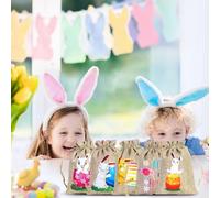 Easter Burlap Bag,10 X 15 Cm Burlap Baga With Drawstring Bunny Goody Bag | Shopping Bags & Baskets | Burlaap Sack Linen Egg Candy Bag For Party Favor