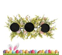 Easter Candle Holders, 3 Tray Spring Metal Decor, Colorful Egg Candle Holder with Tray, Table Centerpiece, Home Accessories with Festive Design, Seasonal Decorations for Dining Living Room Bedroom