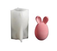 Easter Candle Molds - Bunny Ear Egg Mold | Candle Molds | 3-D Bunny Ear Egg Cement Silicone Mould | Holiday Aromatherapy Candle Chocolate Moulds Epoxy Resin Casting Mold For Easter Home Decor
