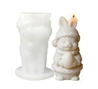 Easter Candle Molds - Reusable Resin Aromatherapy Figurine Molds, Silicone Easter Bunny 3D Casting Moulds For DIY Candles, Spring Crafts, Holiday Birthday Office Room Desktop