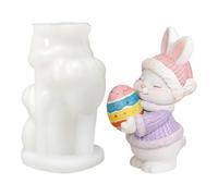 Easter Candle Molds - Silicone Bunny Candle Mold, Reusable 3D Easter Bunny Silicone Molds | Resin Aromatherapy Casting Mold for DIY Candles Soap Plaster Craft Decoration Holiday Birthday Home Room