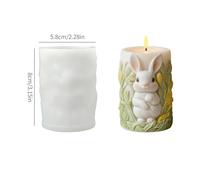 Easter Candle Molds Silicone - Easter Rabbit Relief Silicone Mould For Candle Making & Cylinder Cement Mold | Multi-Purpose Mold For Soap, Clay, Cement, Plaster, Resin Craft | Home Accent For Family,