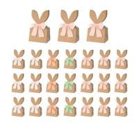 Easter Candy Bags - 24 Pack 18x22cm Treat Pouches | Small Party Favor Sacks with Bunny Pattern, Non Woven Fabric Bags with Carry Handles, Spring Celebration Supplies for Egg Hunt Events