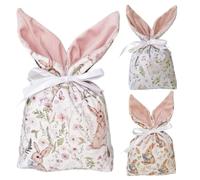 Easter Candy Bags - Soft Bunny Ear Sack, Lightweight Storage Pouch, Decorative Holiday Favor Container With Pull String Closure For Birthday Party Wedding Celebration Candy Distribution Use