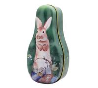 Easter Candy Box, Tinplate Chocolate Container, Vintage Rabbit Pattern, Portable Storage, Box Jewelry Secure Lid, for Kids, Boys, Girls, 14,5 x 7,2 x 5,1 cm 71 g Multicolore